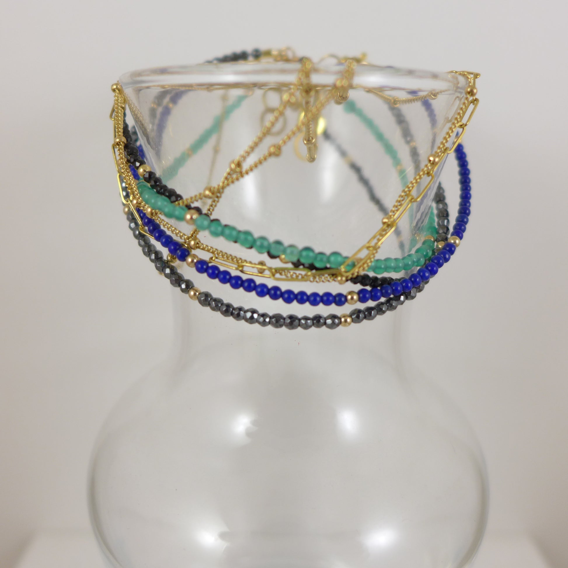 Green Agate and Gold Filled Bracelet - Karen Morrison Jewellery