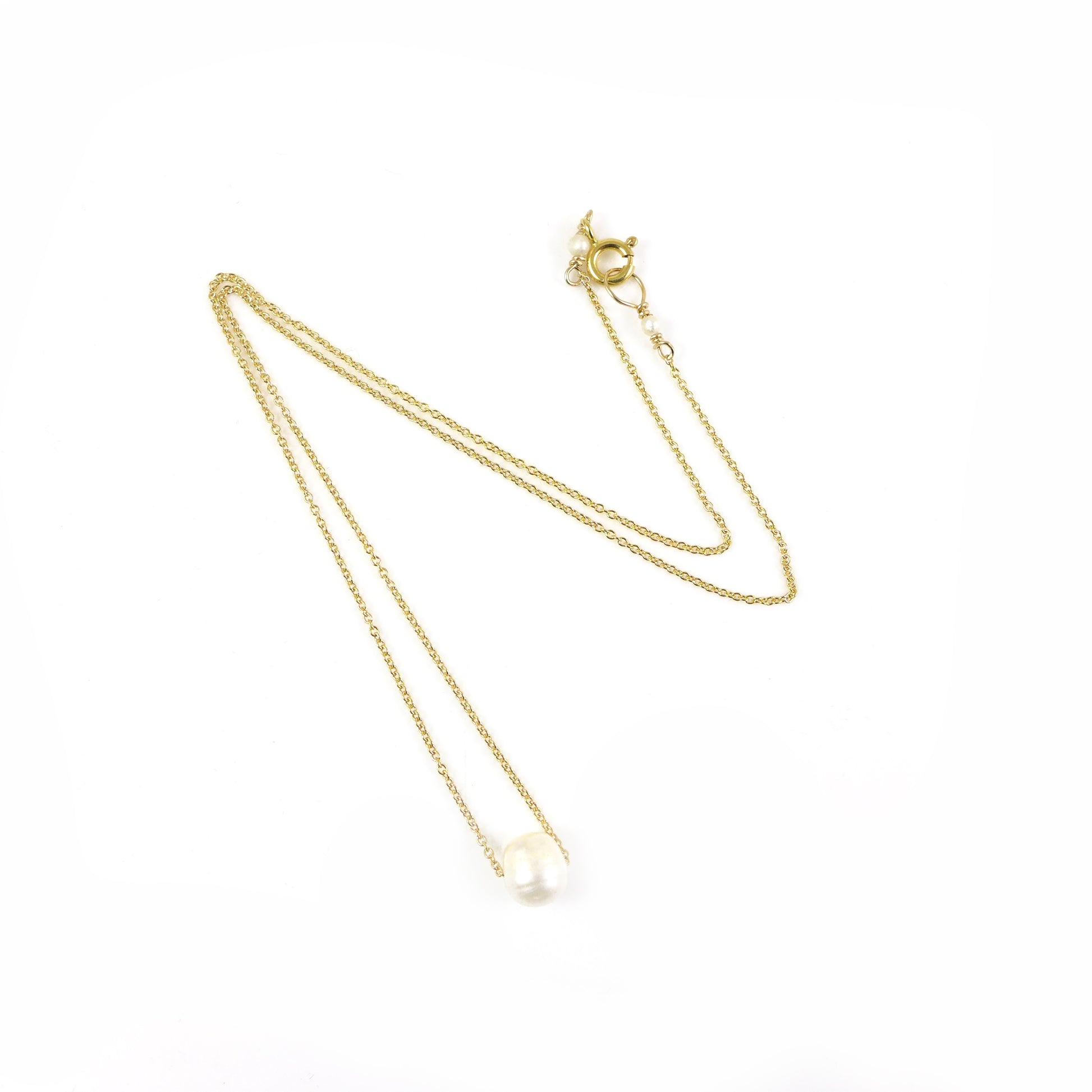 Freshwater Pearl Gold Necklace - Karen Morrison Jewellery