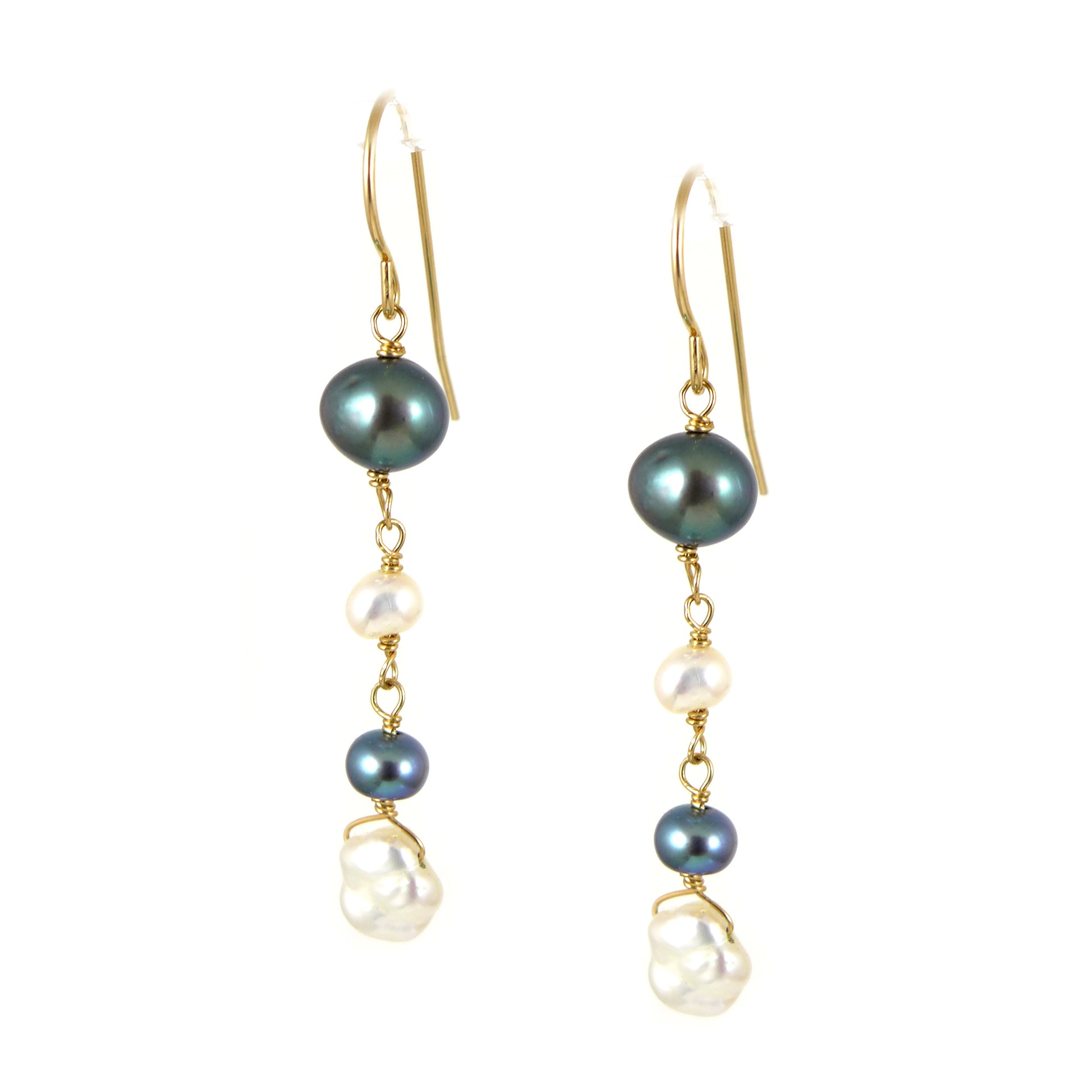 Pearl Drop Gold Earrings - Karen Morrison Jewellery