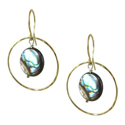 9ct Gold and Paua shell Earrings - Karen Morrison Jewellery