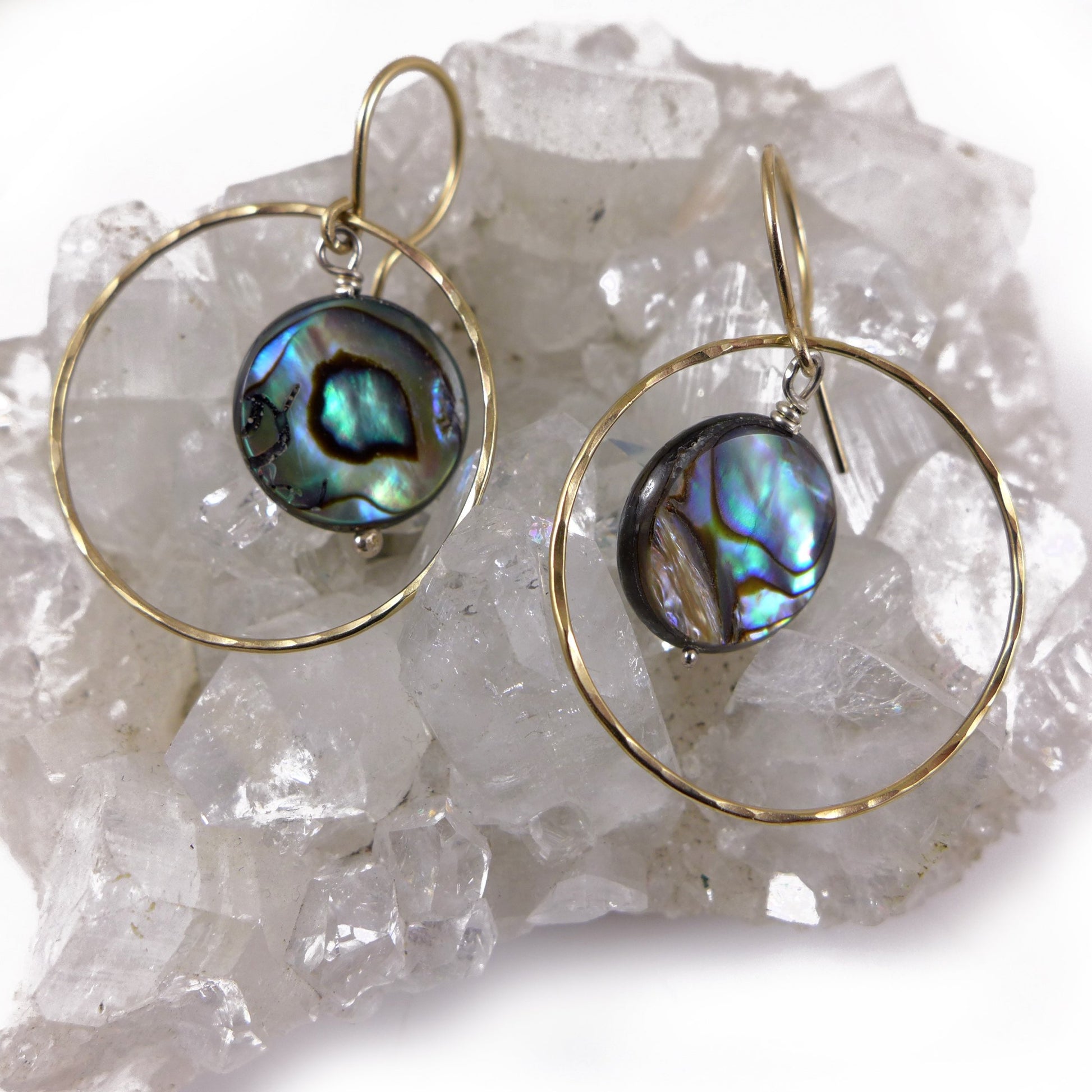 9ct Gold and Paua shell Earrings - Karen Morrison Jewellery