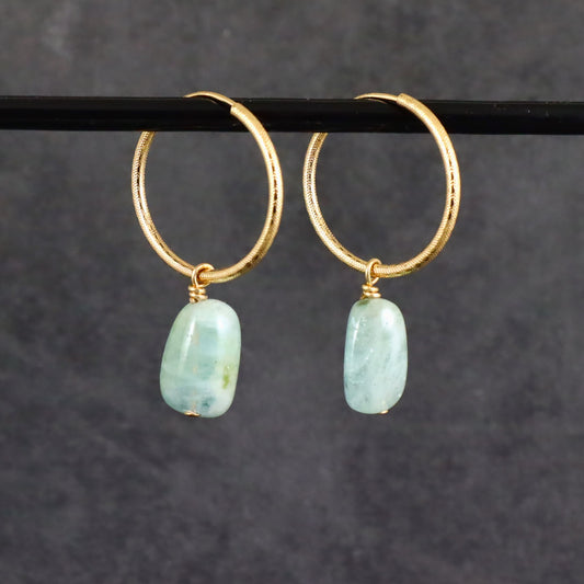 Aquamarine Hoop Earrings