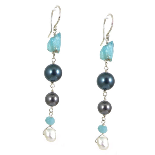 Apatite & Swarovski Earrings - karen-morrison-jewellery