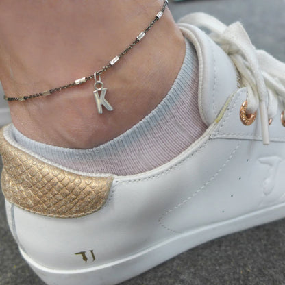 Black Chain & Initial Anklet - karen-morrison-jewellery