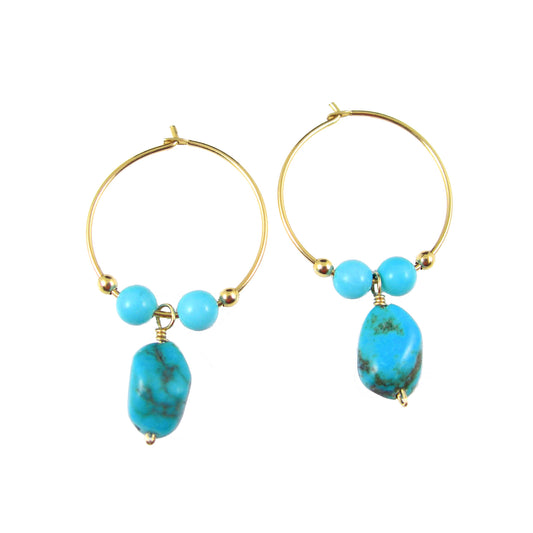 Turquoise & Gold Earrings - karen-morrison-jewellery