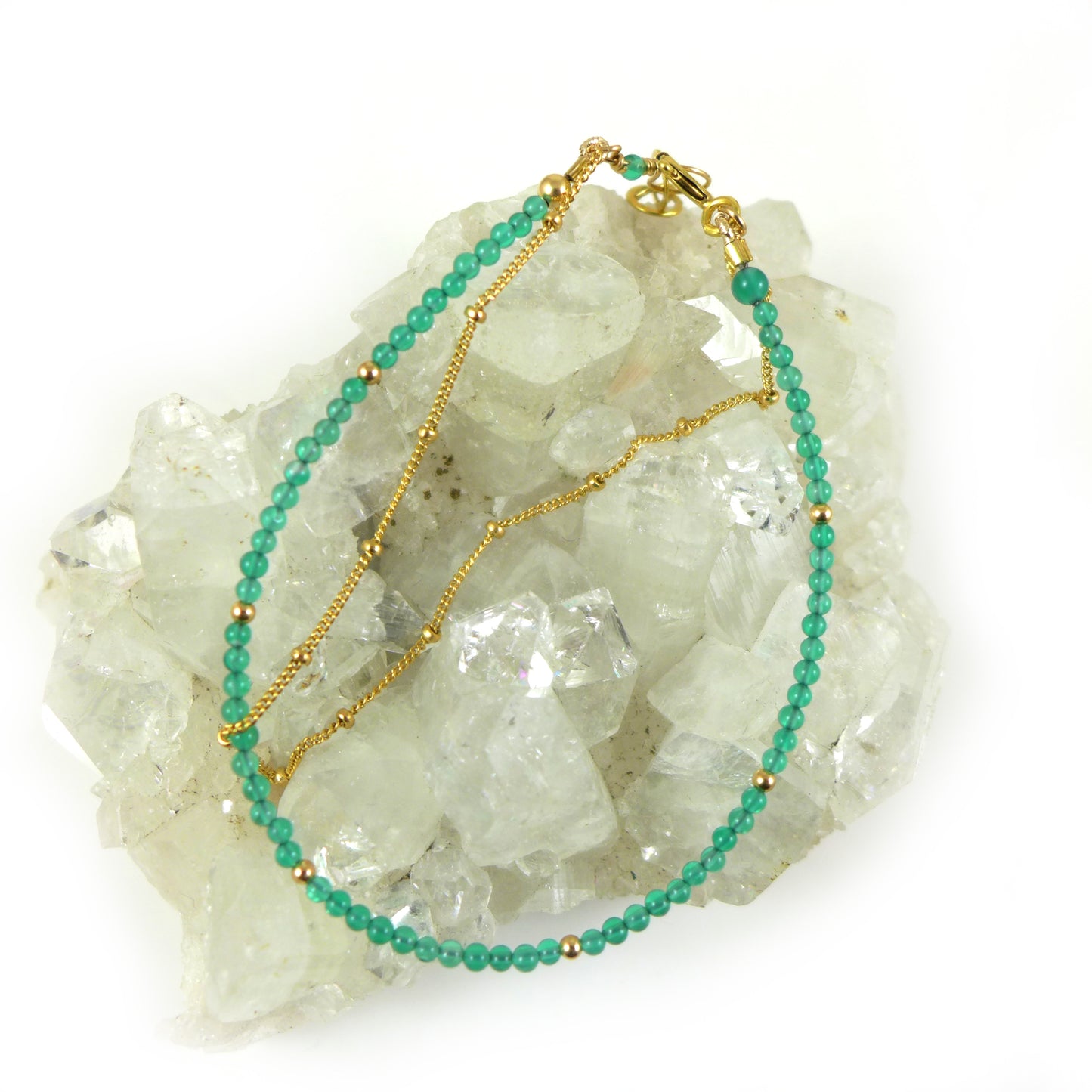 Green Agate and Gold Filled Bracelet - Karen Morrison Jewellery