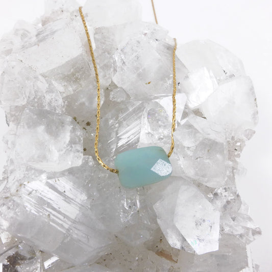 Amazonite Gold Necklace - karen-morrison-jewellery