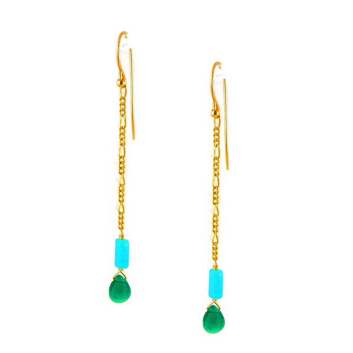 Green Agate & Amazonite Earrings - karen-morrison-jewellery