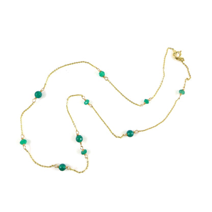 Green Onyx 9ct Gold Necklace