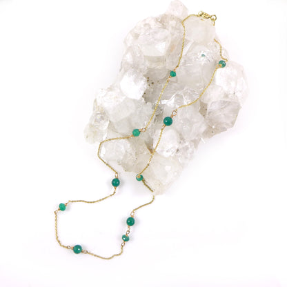 Green Onyx 9ct Gold Necklace