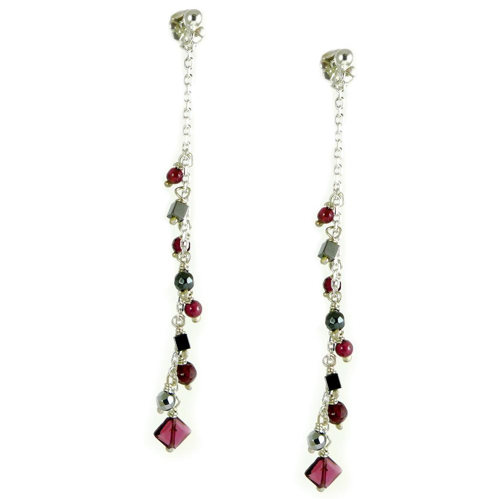 Garnet & Hematite Earrings - karen-morrison-jewellery
