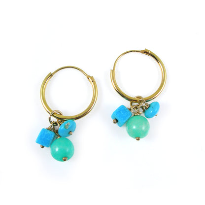 Turquoise and 9ct Gold Earrings - Karen Morrison Jewellery