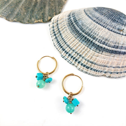 Turquoise and 9ct Gold Earrings - Karen Morrison Jewellery
