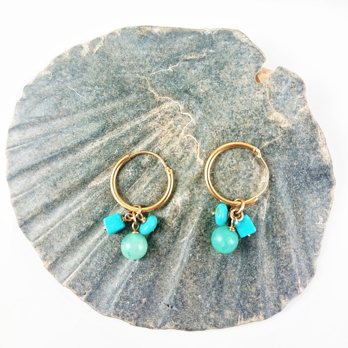 Turquoise and 9ct Gold Earrings - Karen Morrison Jewellery