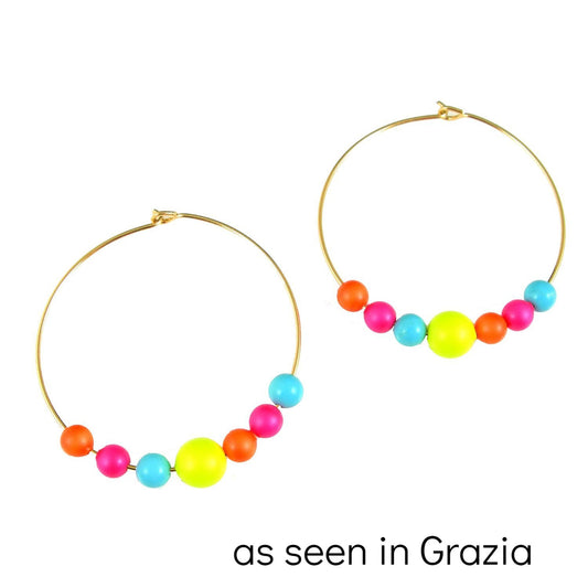 Neon Lights swarovski crystal hoop earrings - karen-morrison-jewellery