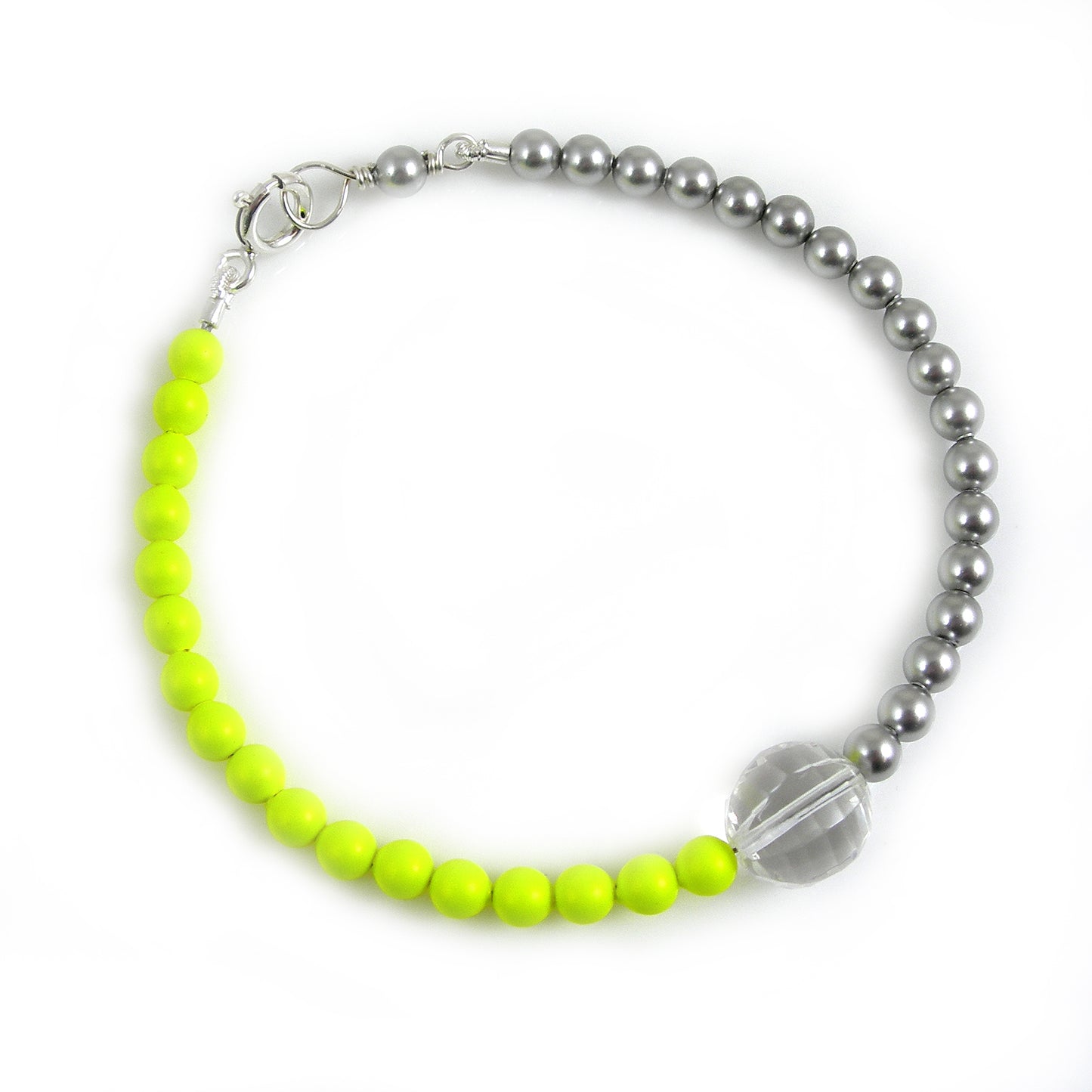 Neon Lights swarovski crystal and pearl bracelet - karen-morrison-jewellery