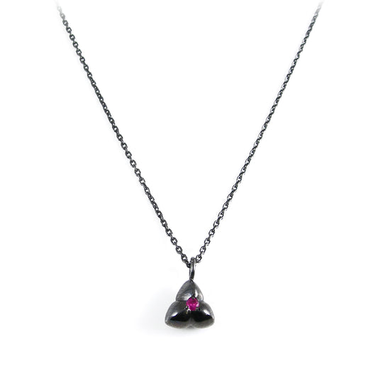 Black Rhodium Pink Tourmaline  Necklace - Karen Morrison Jewellery