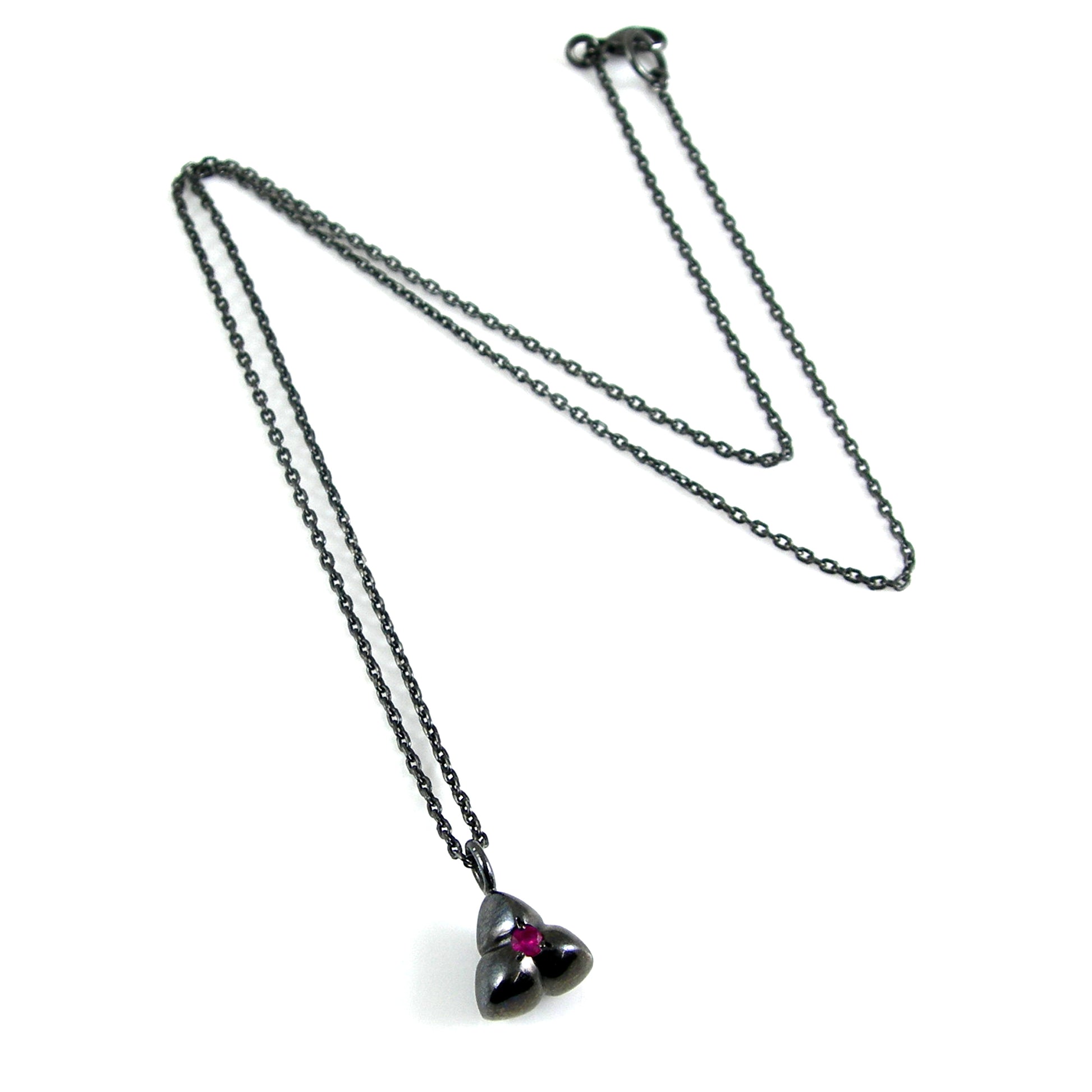 Black Rhodium Pink Tourmaline  Necklace - Karen Morrison Jewellery