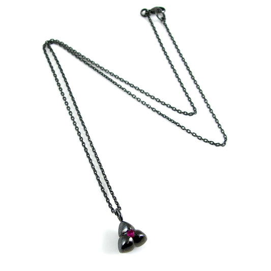 Black Rhodium Pink Tourmaline  Necklace - Karen Morrison Jewellery