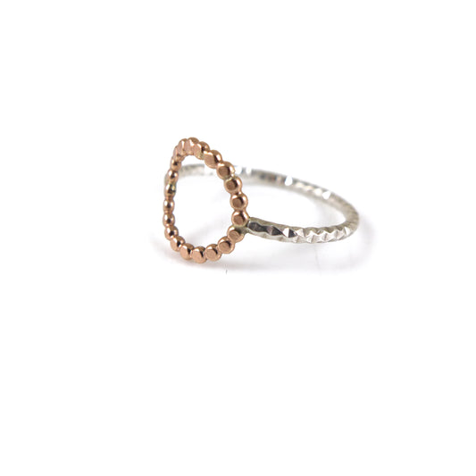 Silver & Rose Gold Circle Ring - karen-morrison-jewellery