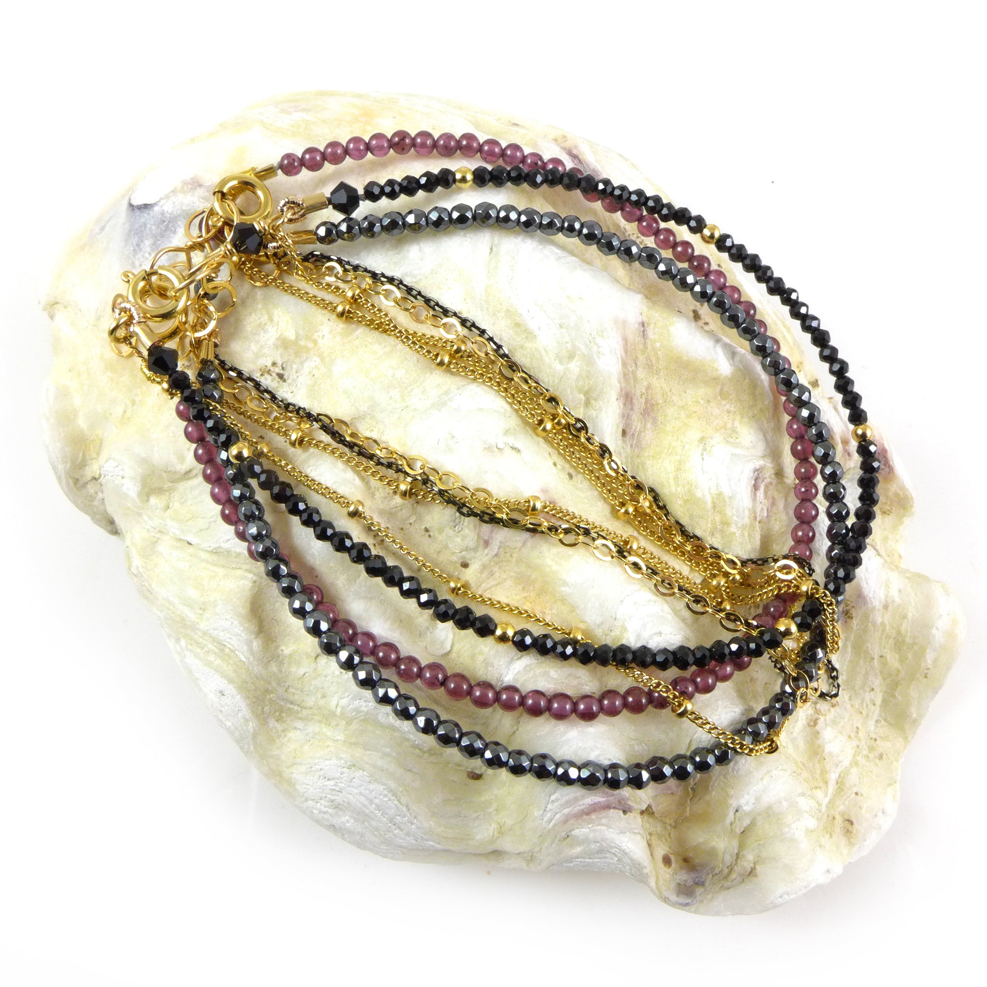 Garnet and Gold Filled Bracelet - Karen Morrison Jewellery