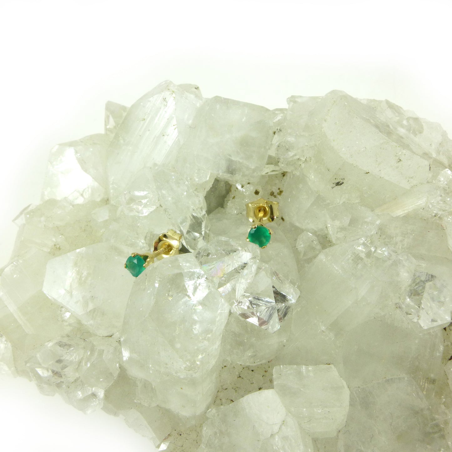 Green Agate Stud Earrings - Karen Morrison Jewellery