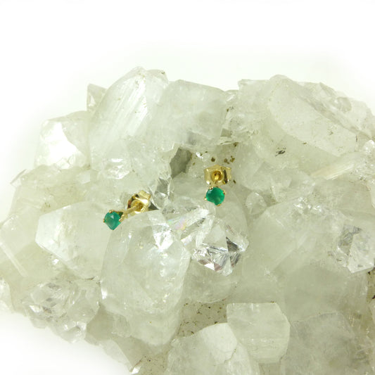 Green Agate Stud Earrings - Karen Morrison Jewellery